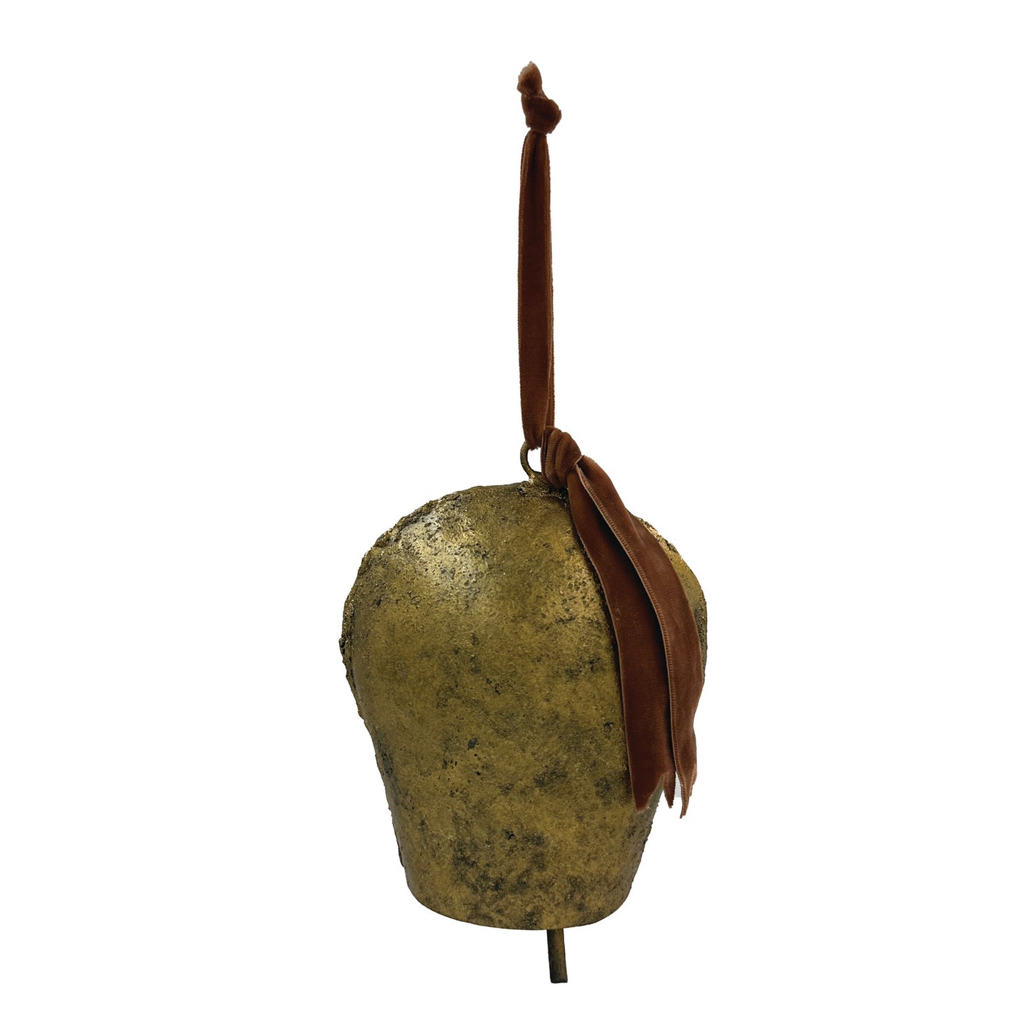 Gold Metal Bell w/ Velvet Ribbon