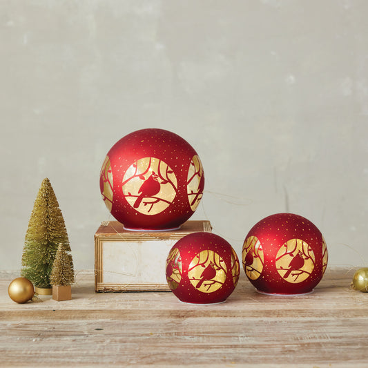 Cardinal LED Glass Ball