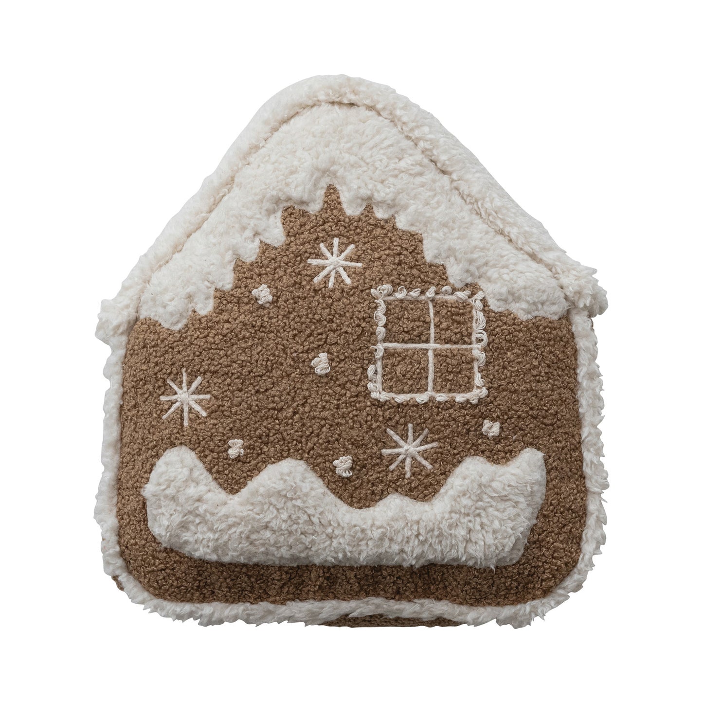 Boucle Sherpa Gingerbread House Pillow