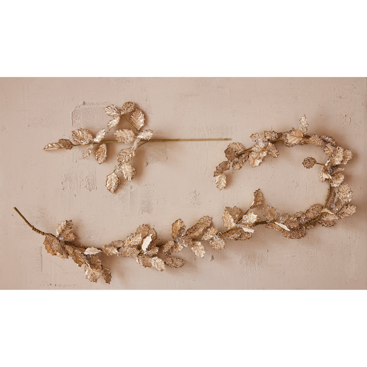 Gold Beaded Leaf Garland | 72"