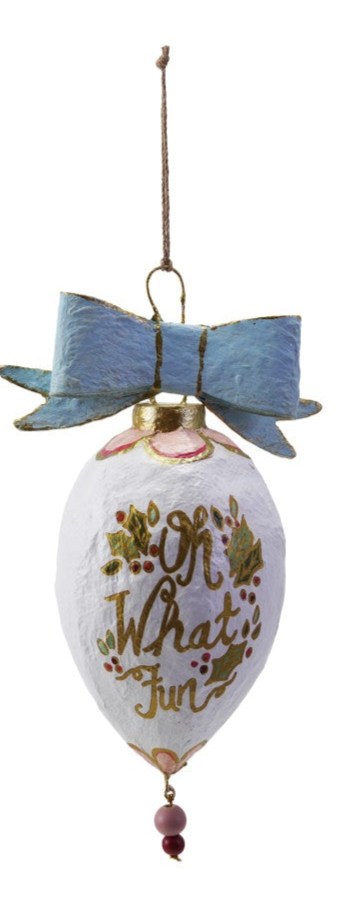 Hand-Painted Paper Mache Ornament