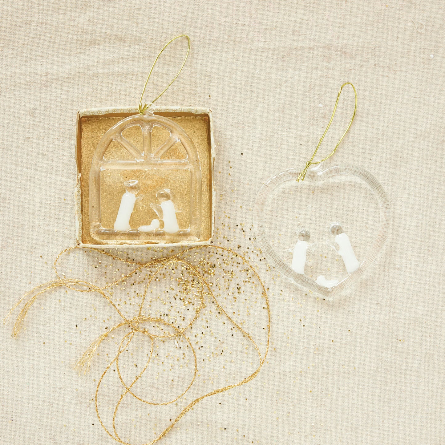 Glass Holy Family Ornament