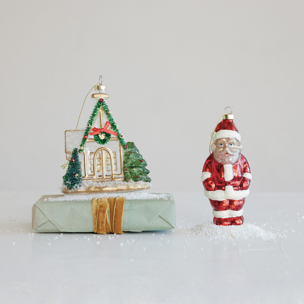 Glass Chapel Christmas Ornament