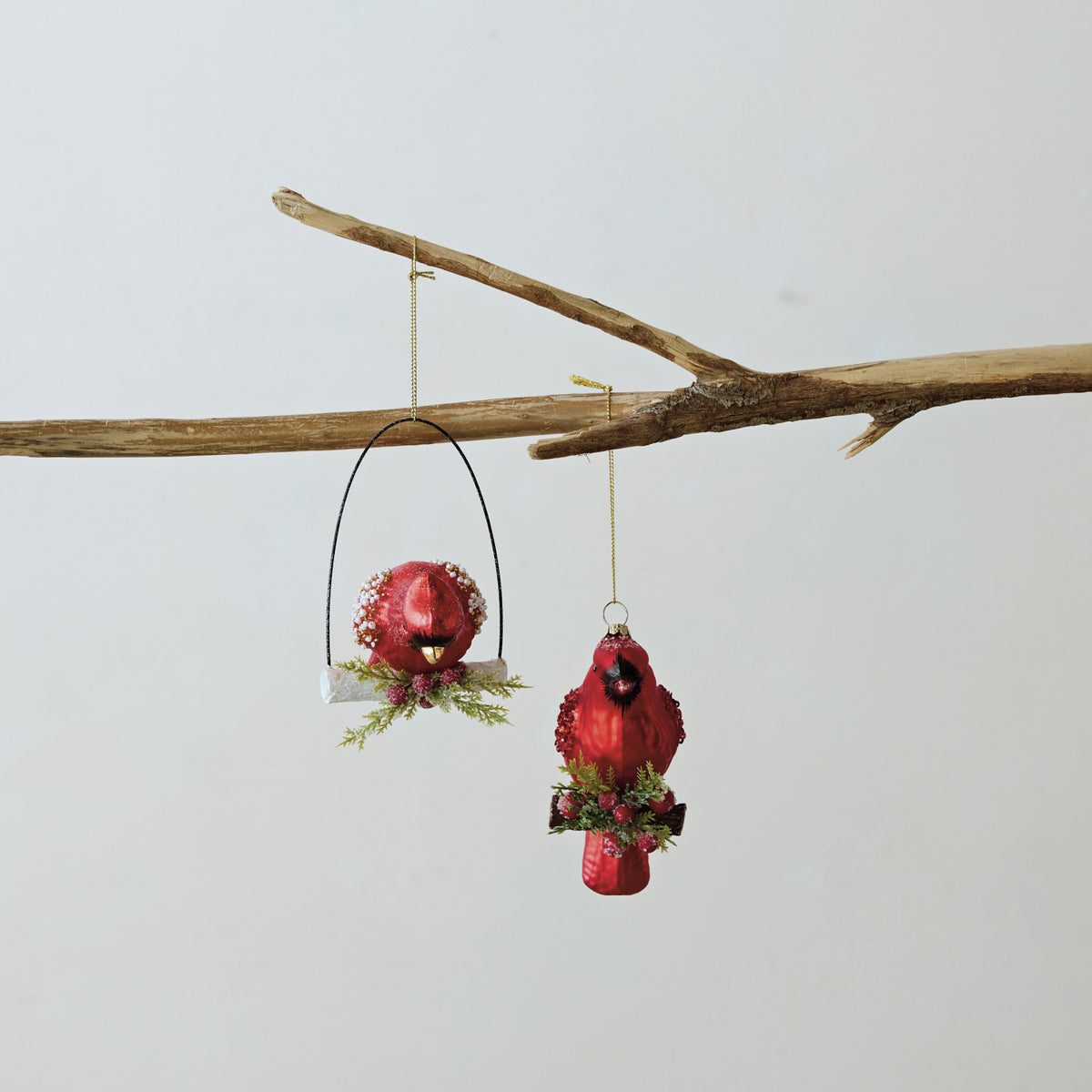 Mercury Glass Cardinal Ornament