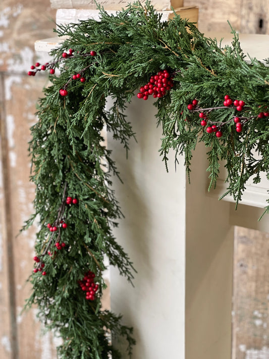 6' Berry Emerald Falls Garland