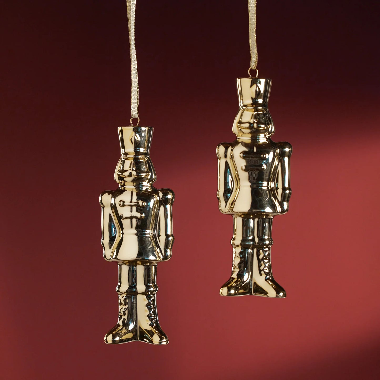 Gold Ceramic Nutcracker Ornament