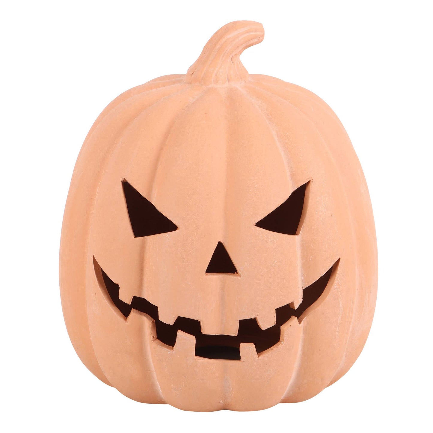 9.5” Terracotta Halloween Pumpkin Decoration