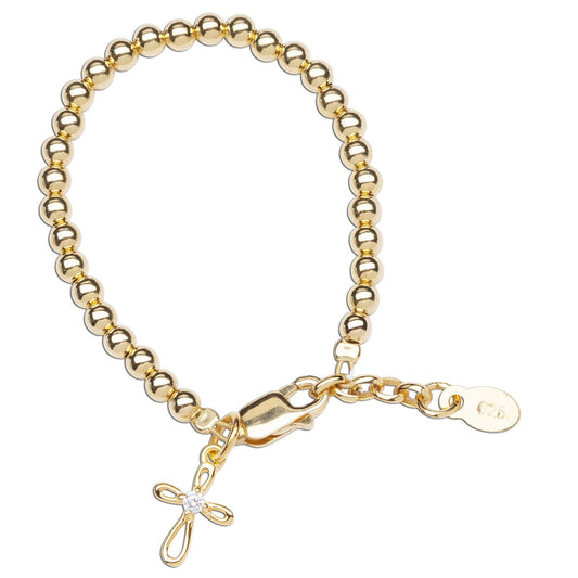 Kids 14K Gold-Plated Cross Bracelet | 0-12m