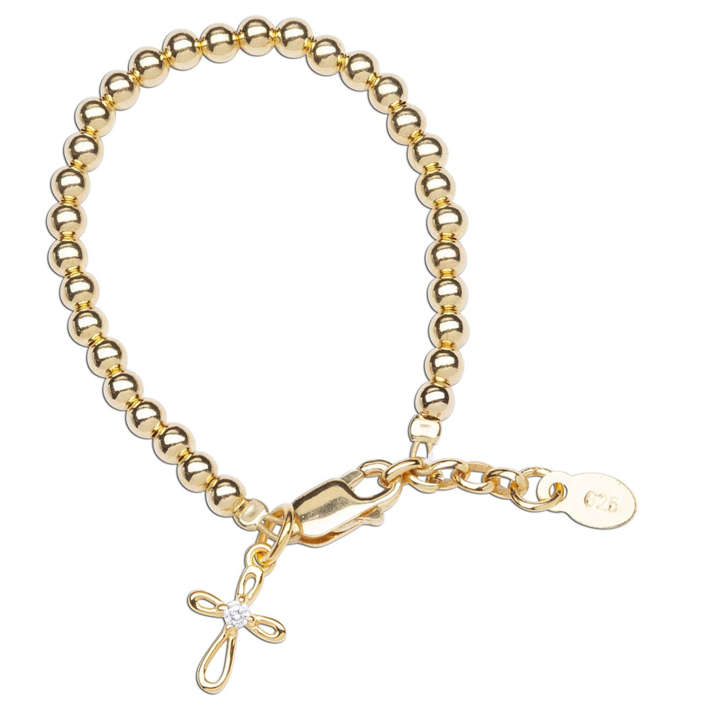 Kids 14K Gold-Plated Cross Bracelet | 1-5 Years