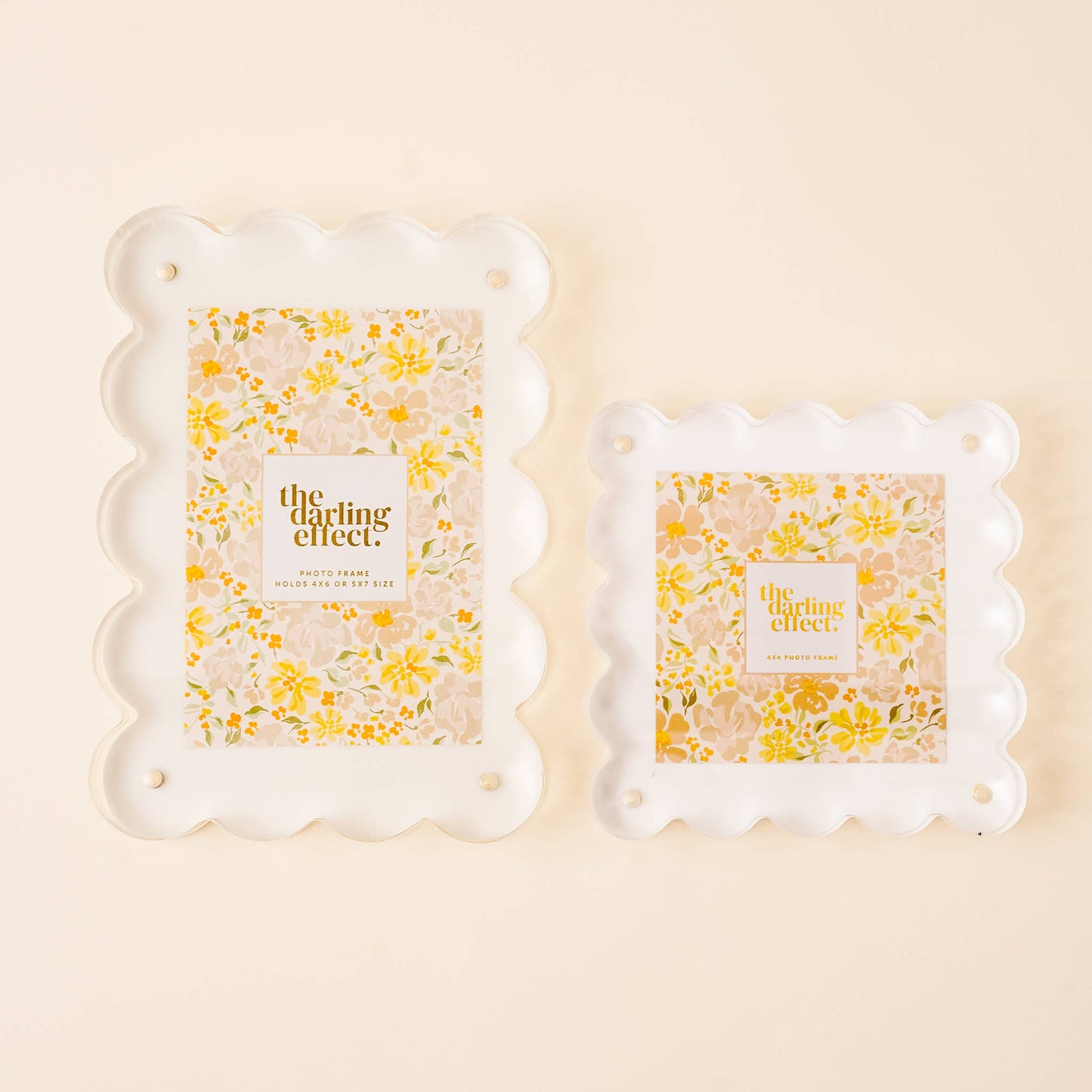 Rectangle Scalloped Acrylic Frame | White