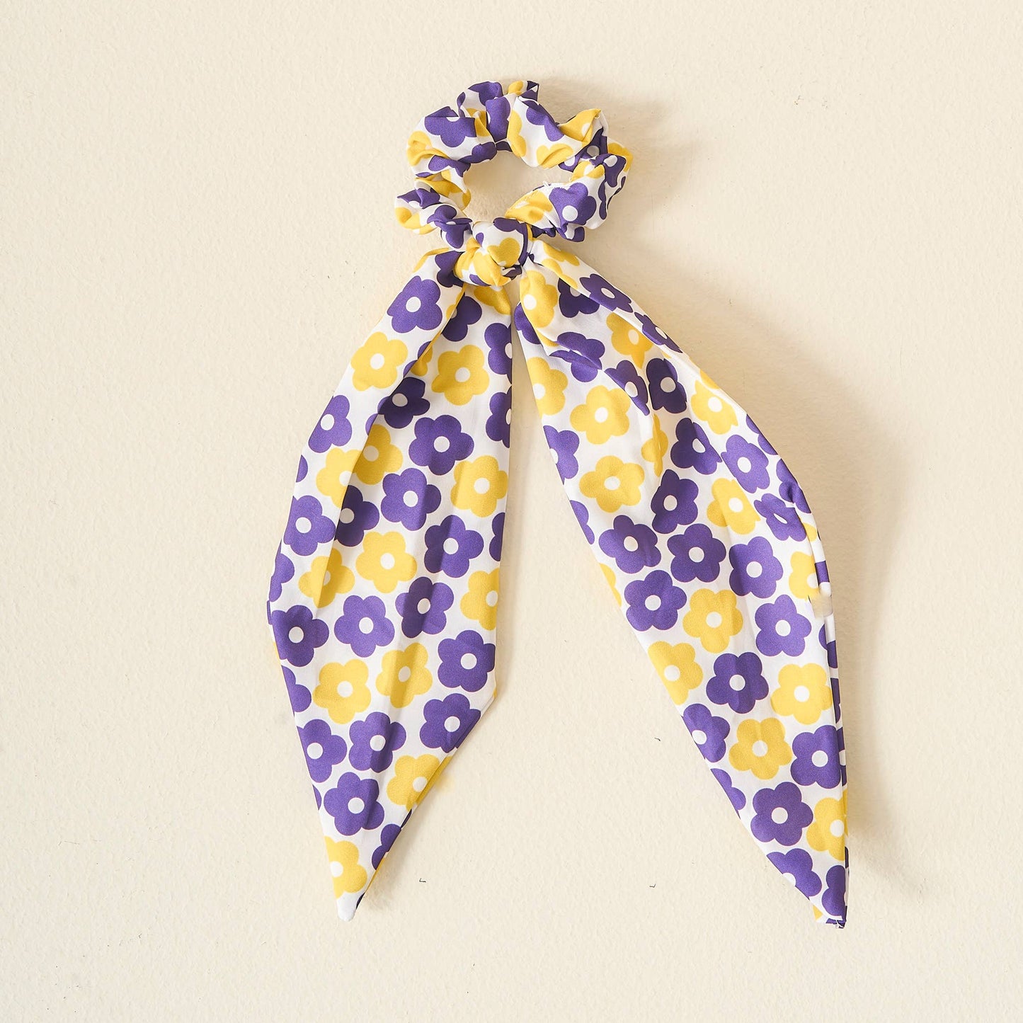 Floral Hair Scarf | Purple & Yellow