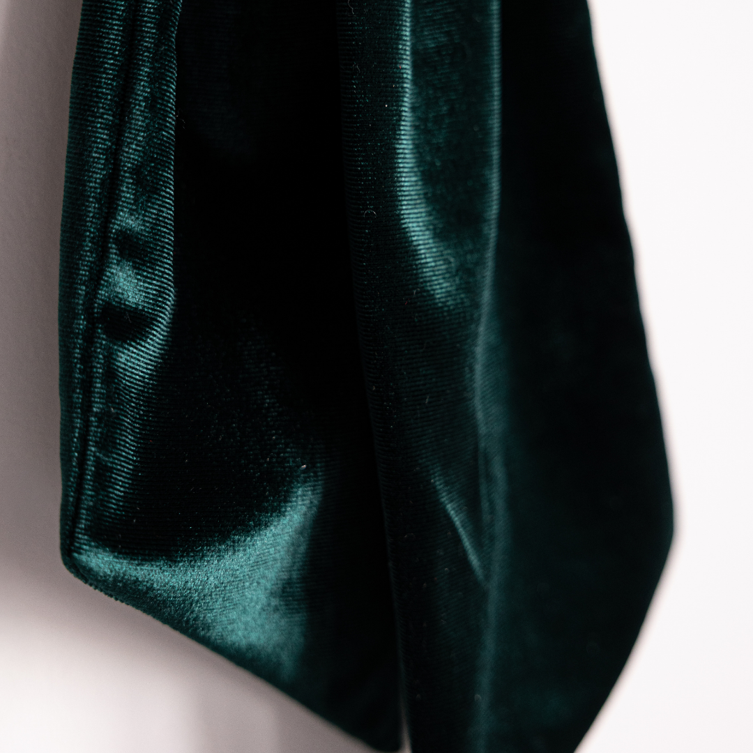 Emerald Green Velvet Fabric Bow | Large