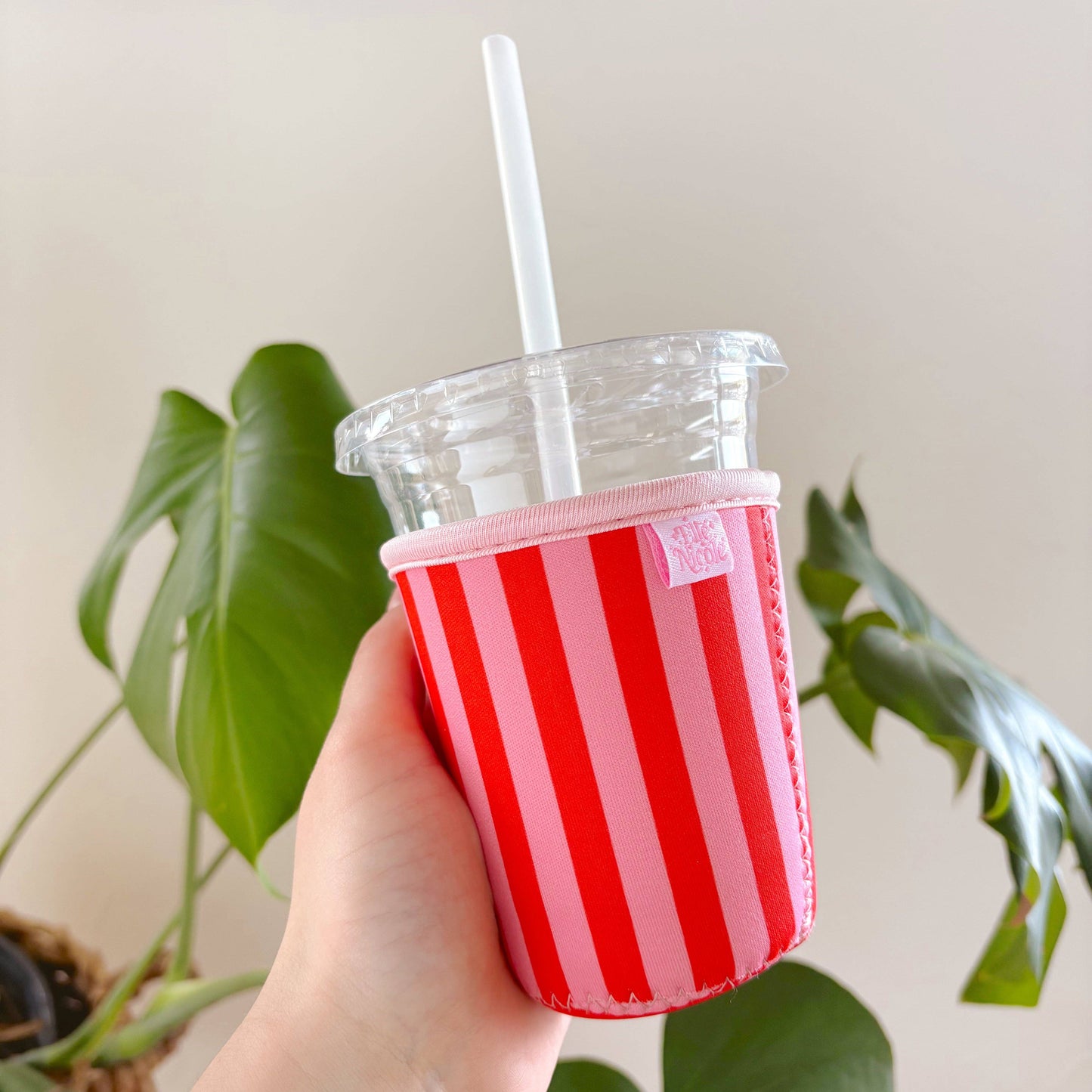 Coffee Cup Cover | Pink & Red LARGE
