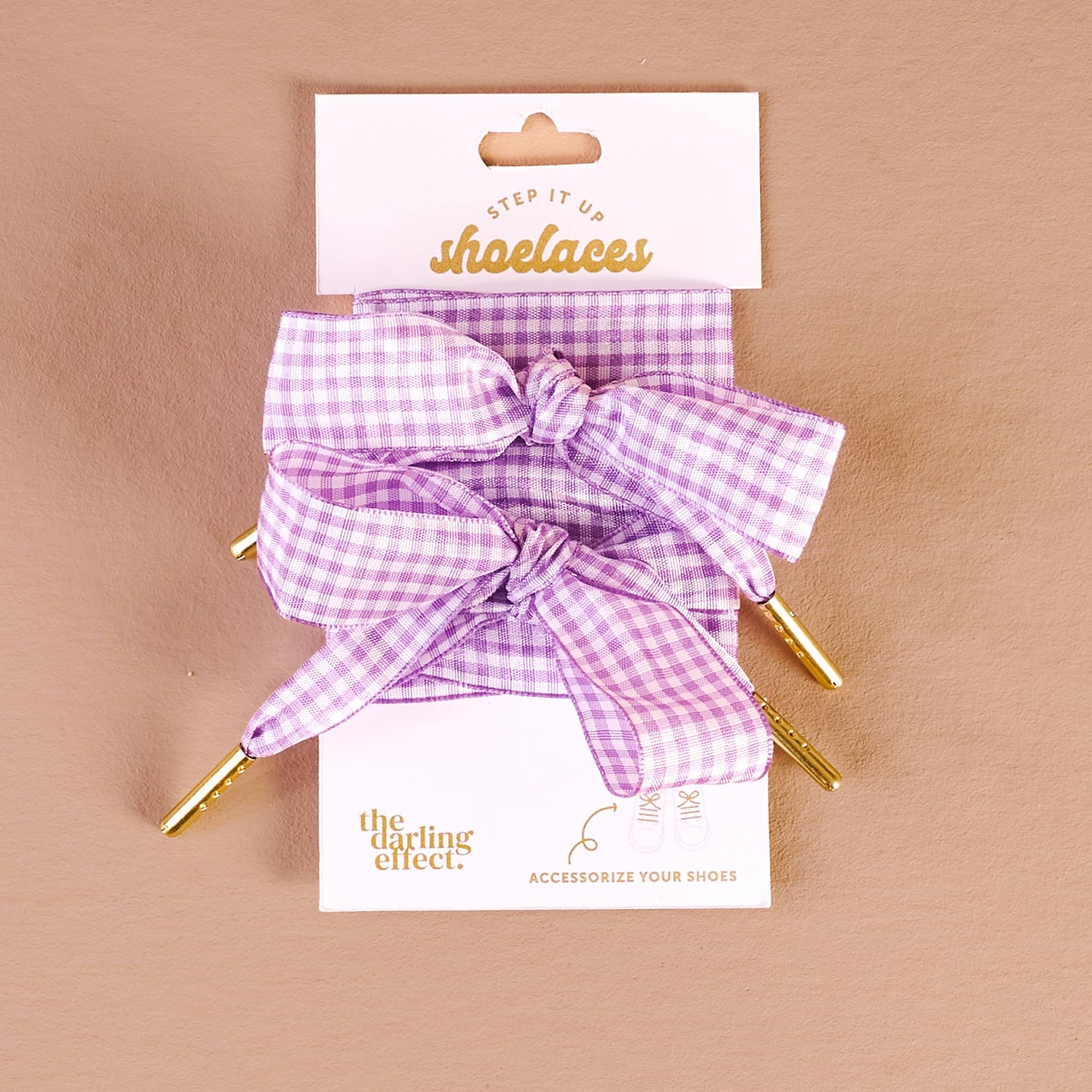 Step It Up Shoelaces | Gingham Purple