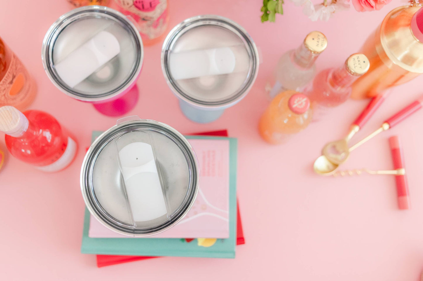 Margarita/Martini Glass with Lid | Light Pink