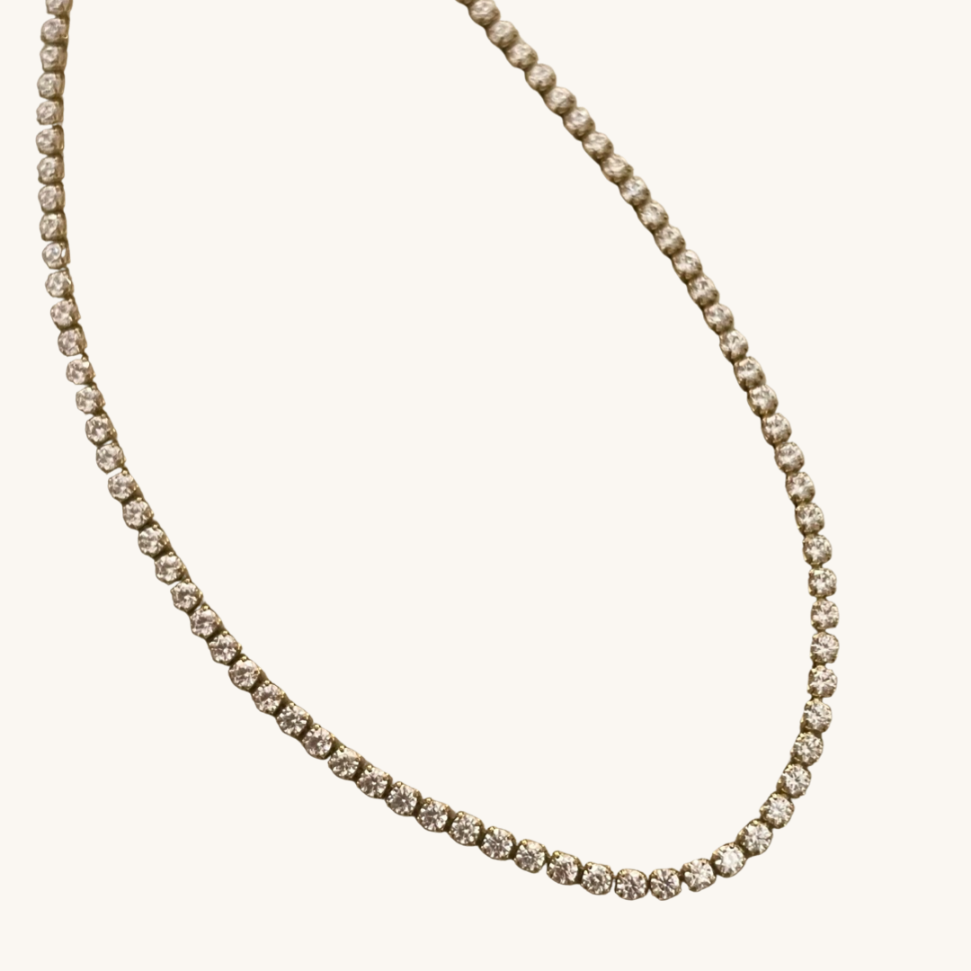Micro Tennis Necklace | Gold