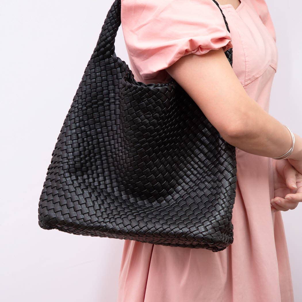 Woven Braided Shoulder Bag | Silver