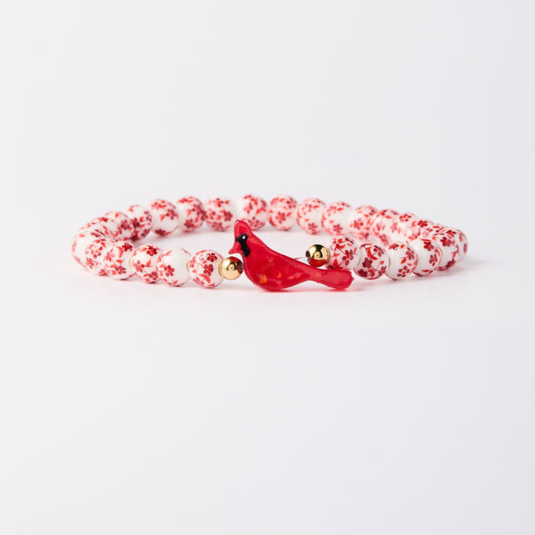 Holy Water Porcelain Red Cardinal Bracelet | Gold