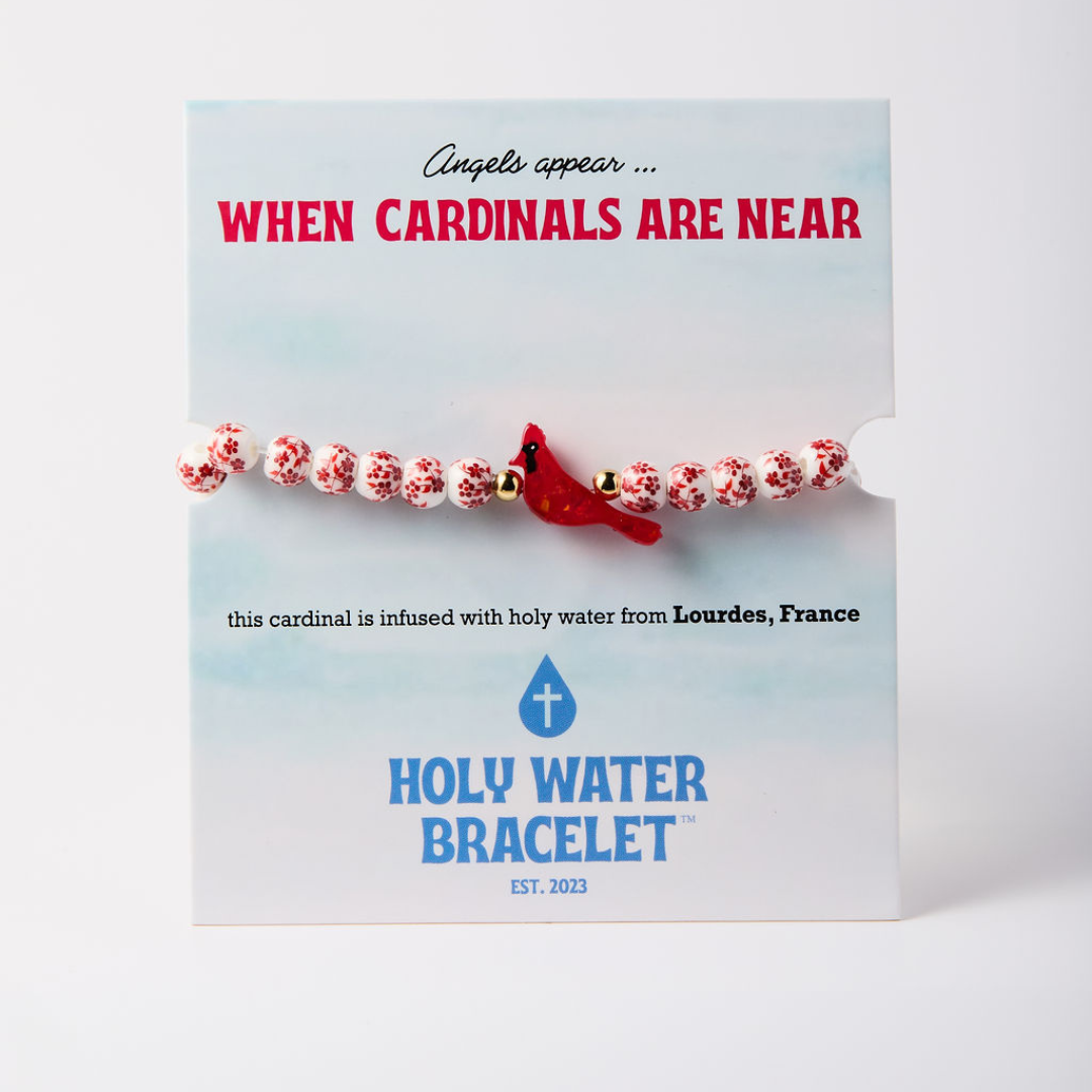 Holy Water Porcelain Red Cardinal Bracelet | Gold