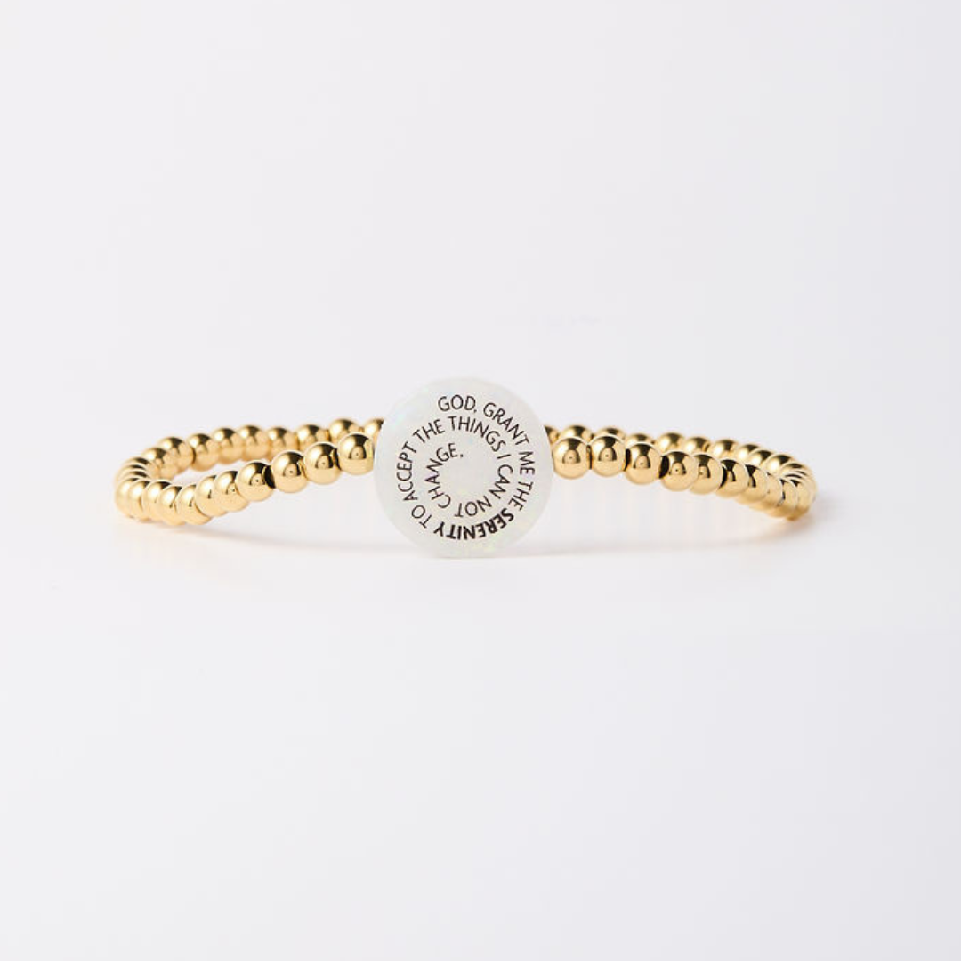 Holy Water Serenity Prayer Bracelet | Yellow Gold