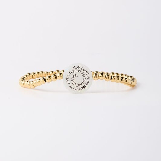 Holy Water Serenity Prayer Bracelet | Yellow Gold