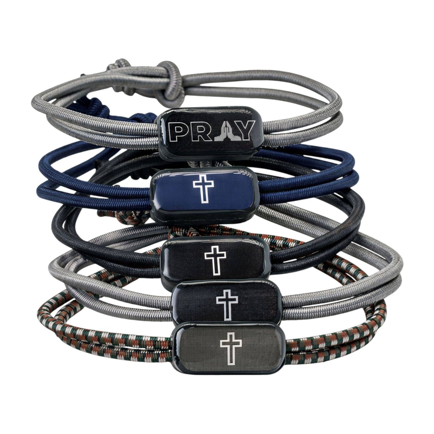 Tap To Pray® Tactical Bracelet | Onyx + Cross