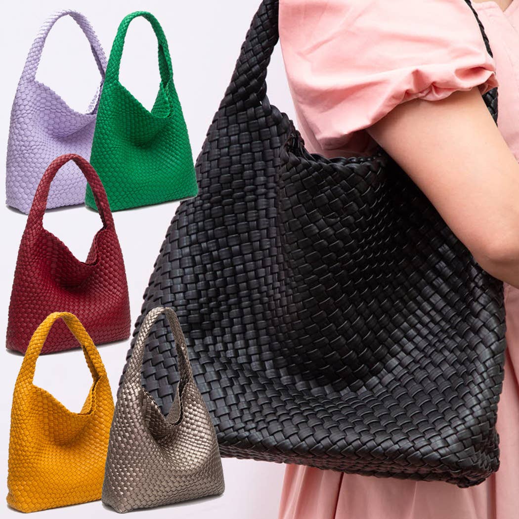 Woven Braided Shoulder Bag | Silver