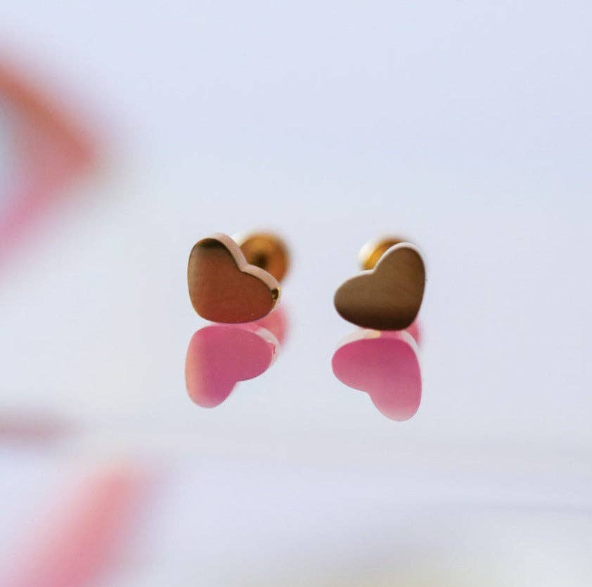 Tiny Classic Heart Stud Earrings
