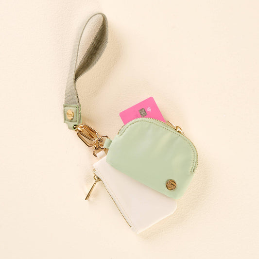 Dynamic Duo Pouch Wristlet | Sage