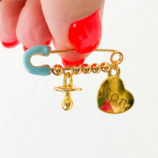 Baby Boy Lapel Pin | 2 charms