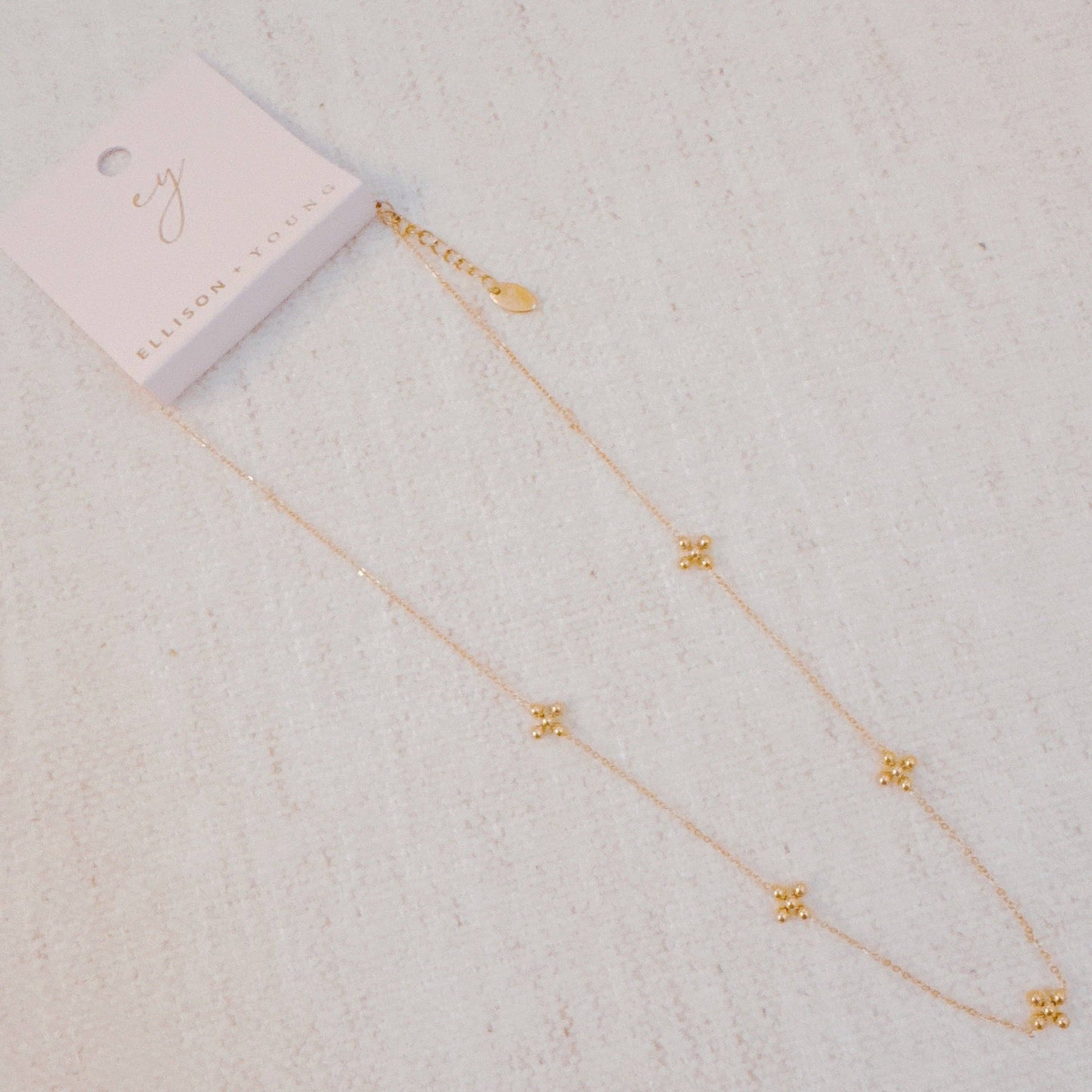 Dot Dot Golden Cross Necklace