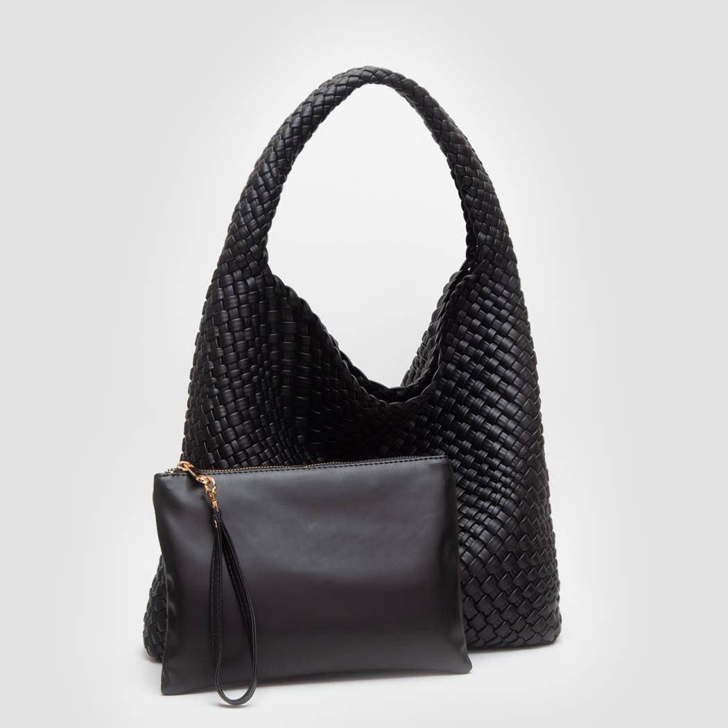 Woven Braided Shoulder Bag | Silver