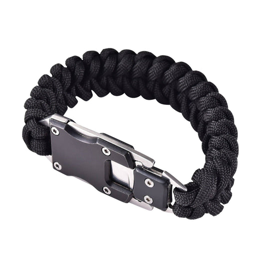 Paracord Survival Bracelet | Black