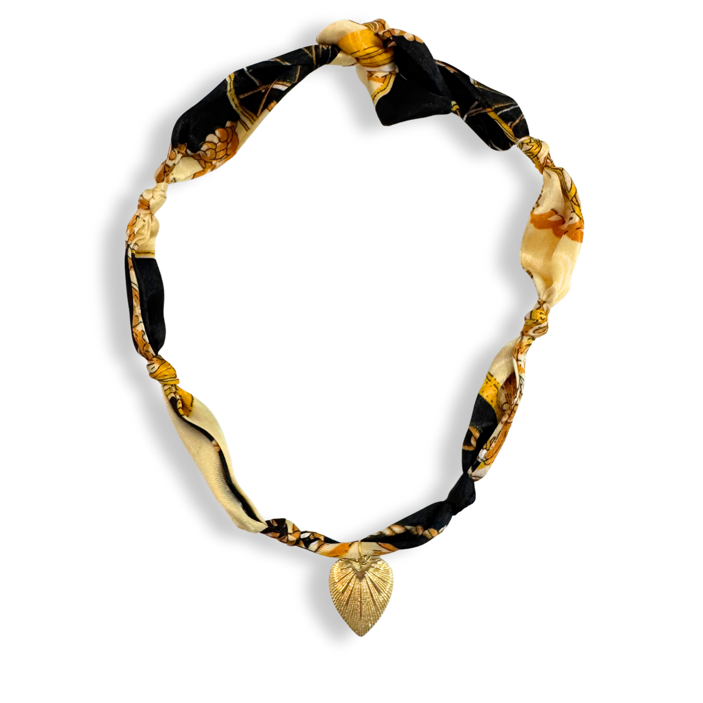 Scarf Bandana Flower Charm Necklaces | Light Pink