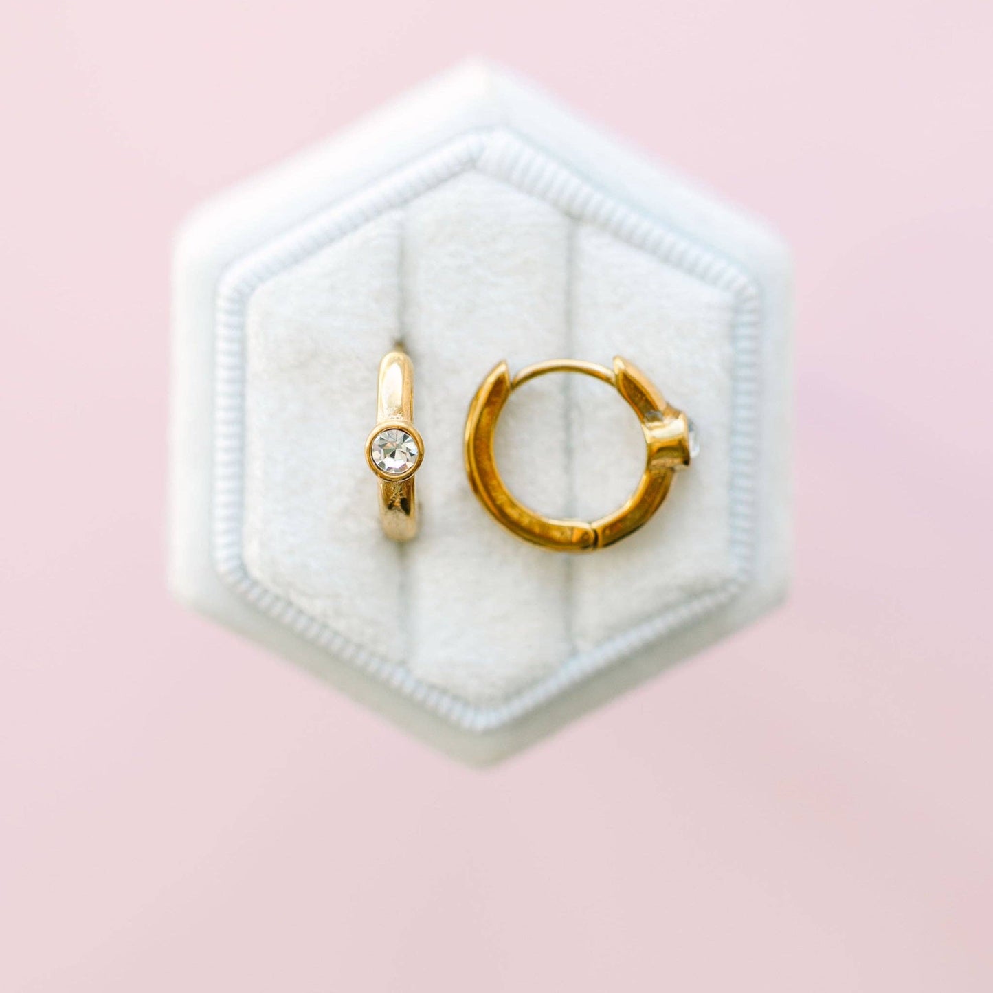 Single Diamond Huggies Earrings