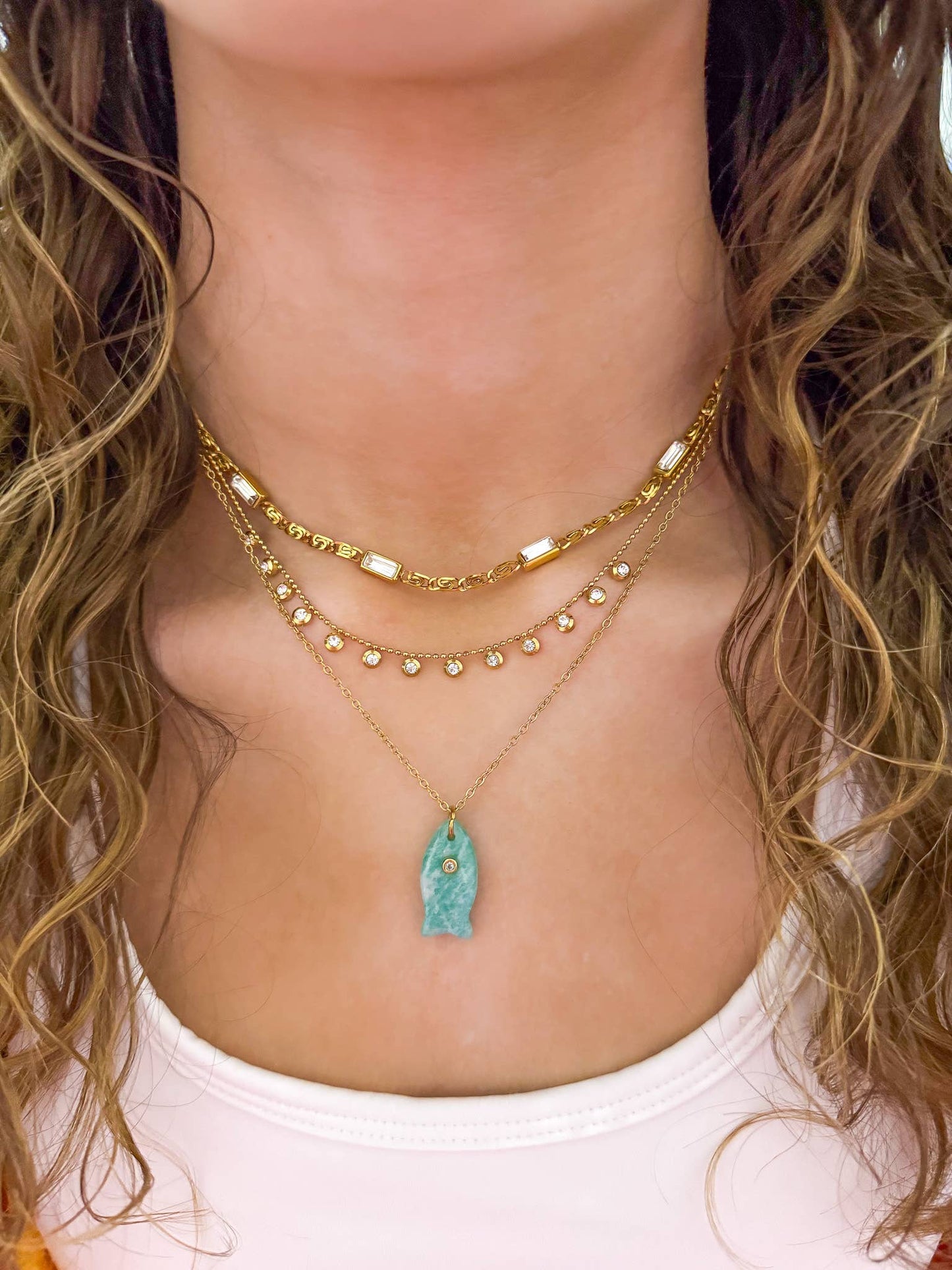 Starlight Baguette Necklace | Gold