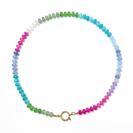 Gemstone Candy Charm Necklace | Blues