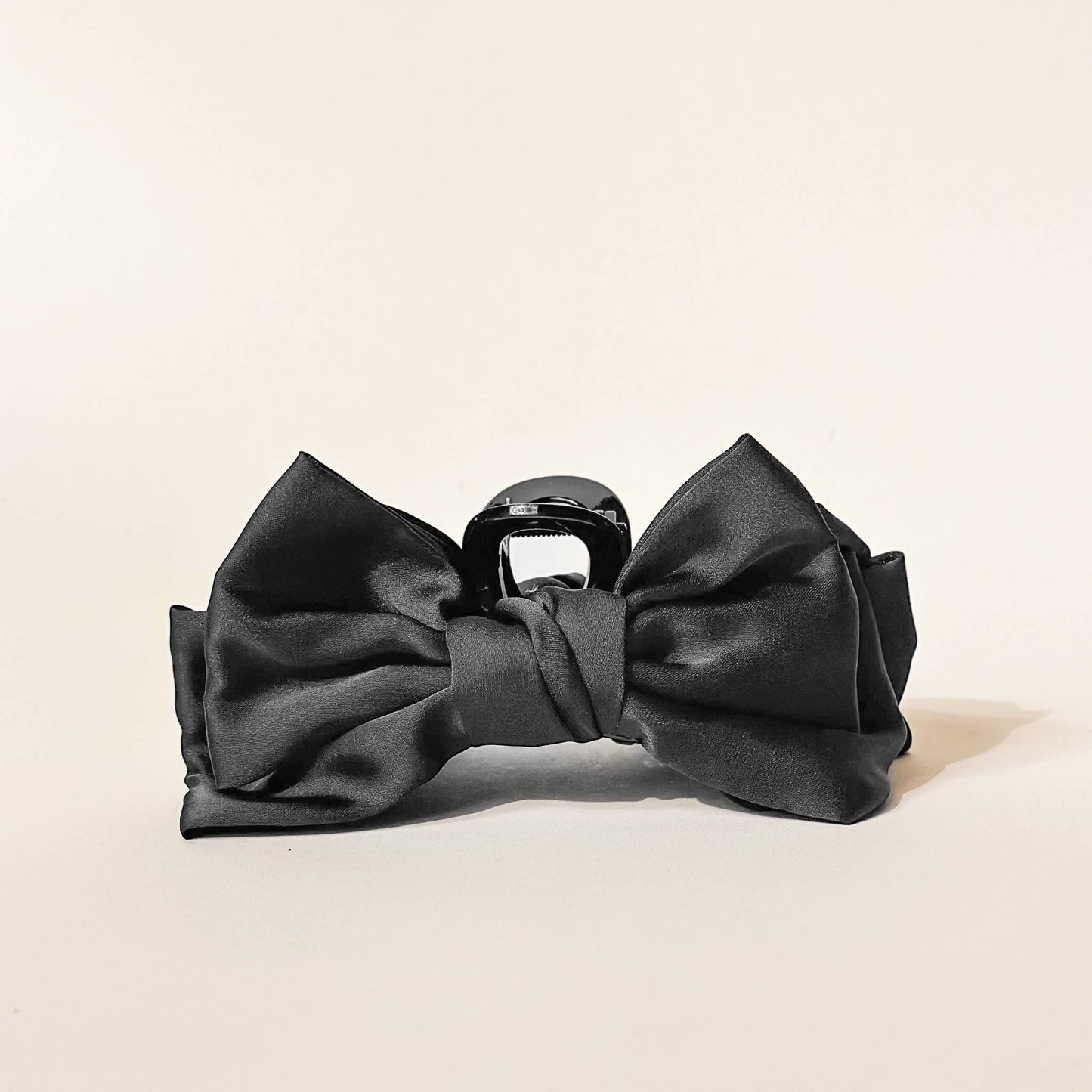 Satin Bow Claw Clip | Black