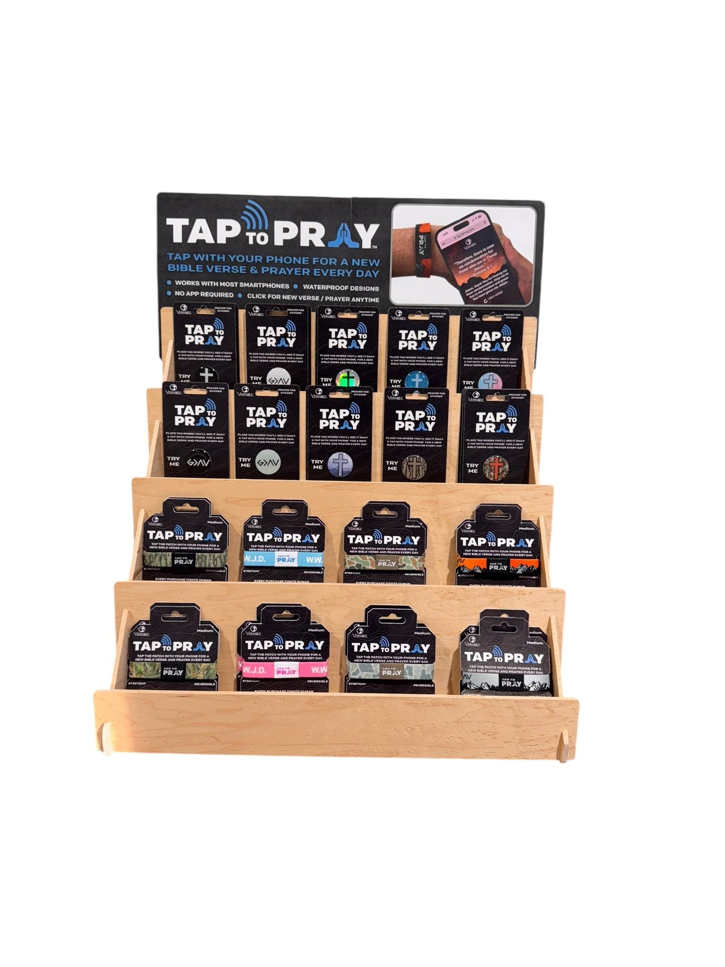 Versible Tap To Pray™ Wristband | River Rock Camo & Sage: XL