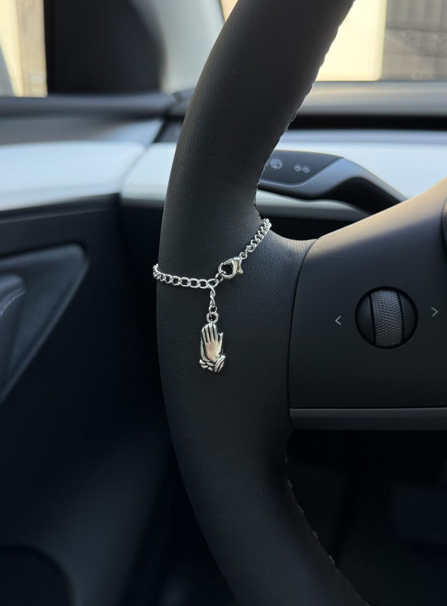 Steering Wheel Rosary Charm