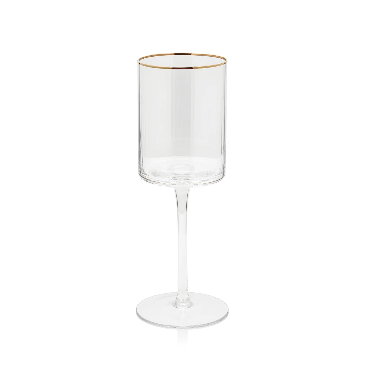 Optic Red Wine Glass w/ Gold Rim