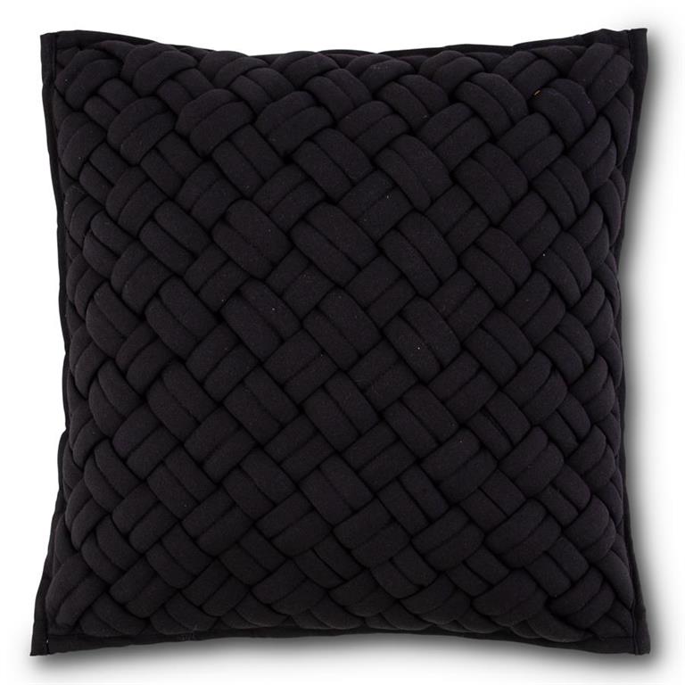 17.5" Black Woven Pillow