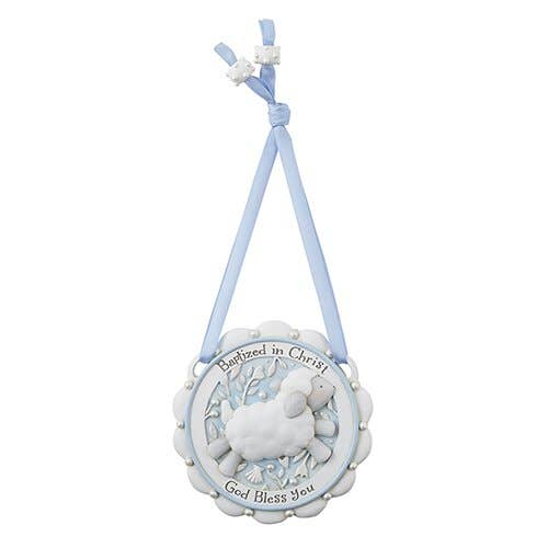 Baptism Crib Medal | Blue
