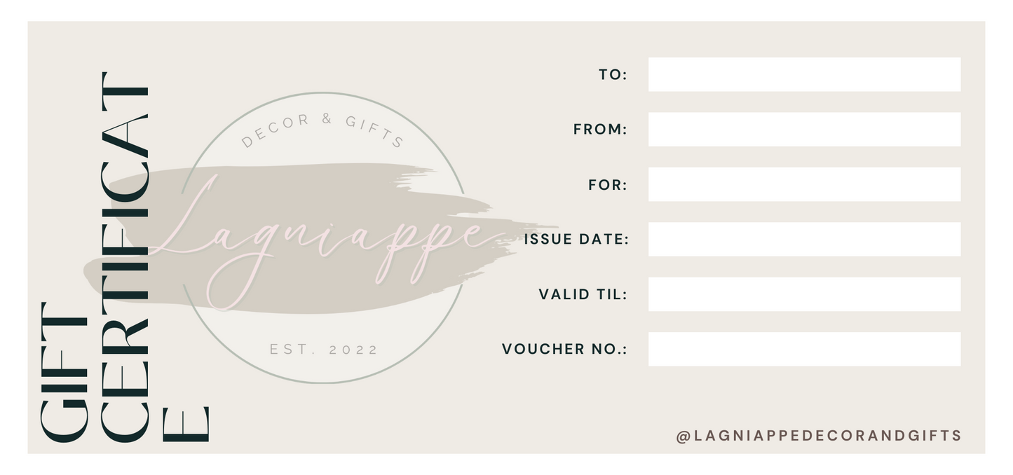 Lagniappe Decor and Gifts gift certificate