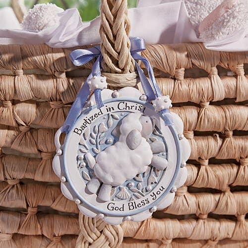 Baptism Crib Medal | Blue