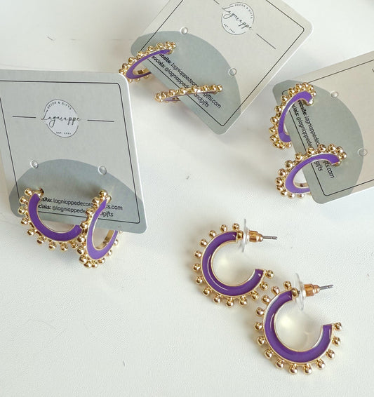 Hadley Purple & Gold Earrings