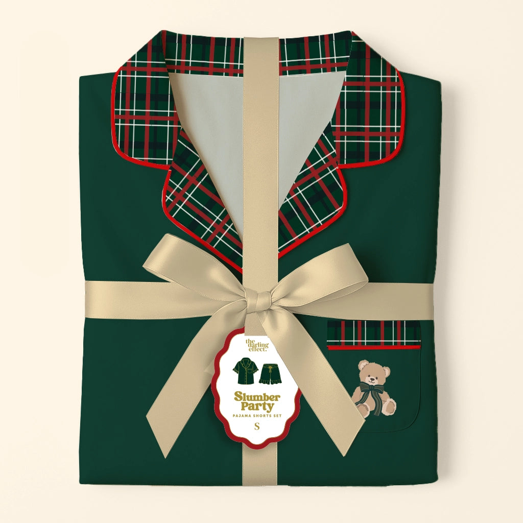 Sweet Dreams Evergreen Plaid Pajama Set