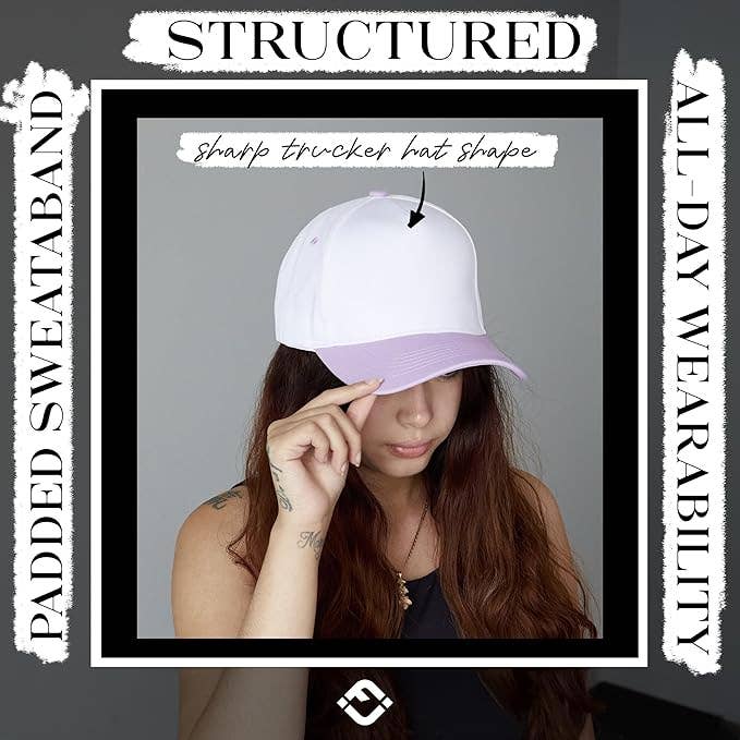 Two Tone Vintage Snapback Hat | Lavender/White
