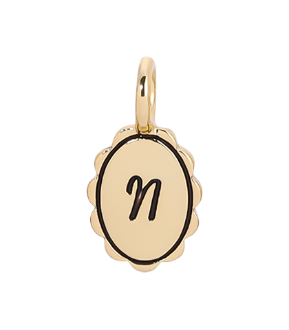 Charm Garden Scalloped Initial Charm | Gold N