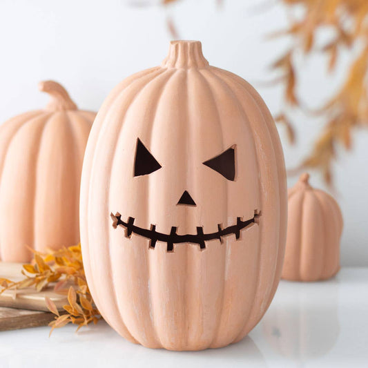 Terracotta Halloween Pumpkin | 13.5"